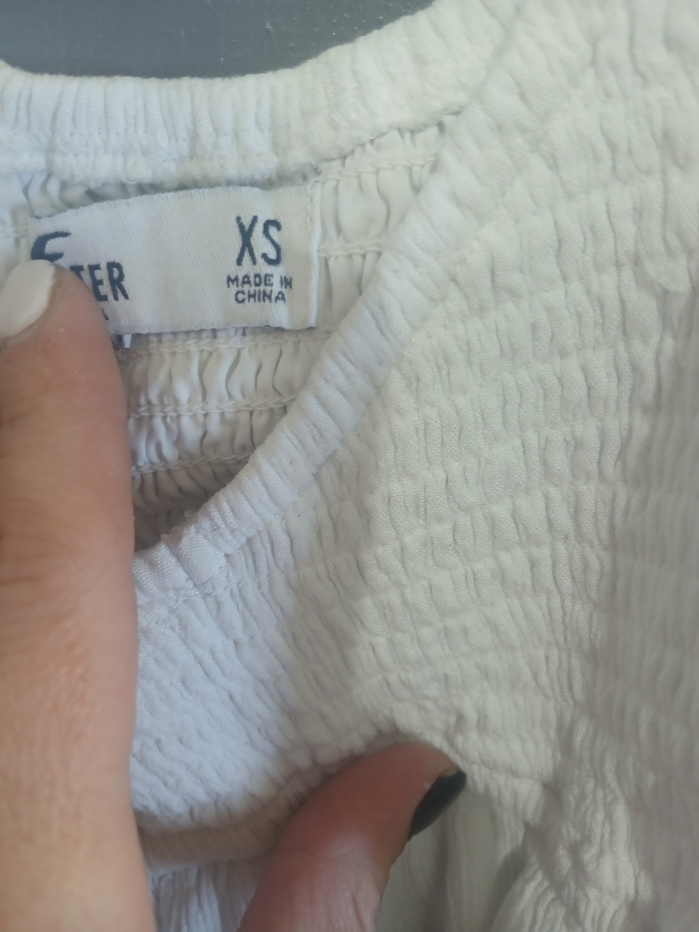 Hollister White Long-Sleeve Peplum Top - Picture 3 of 3